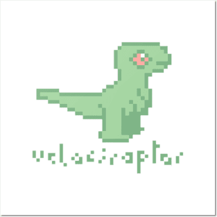 Pixel Art Velociraptor Posters and Art